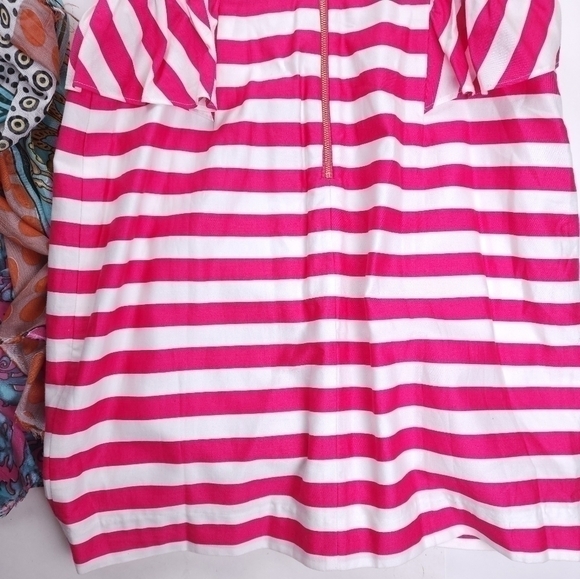 Lilly Pulitzer Red White Stripe Cotton Barbiecore Dress Sz 8 - Picture 13 of 15
